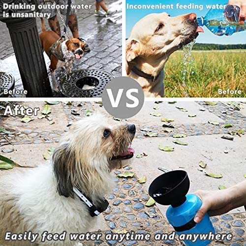 Portable Dog Water Bottle with Fold-Out Trough (550ml) — view 3