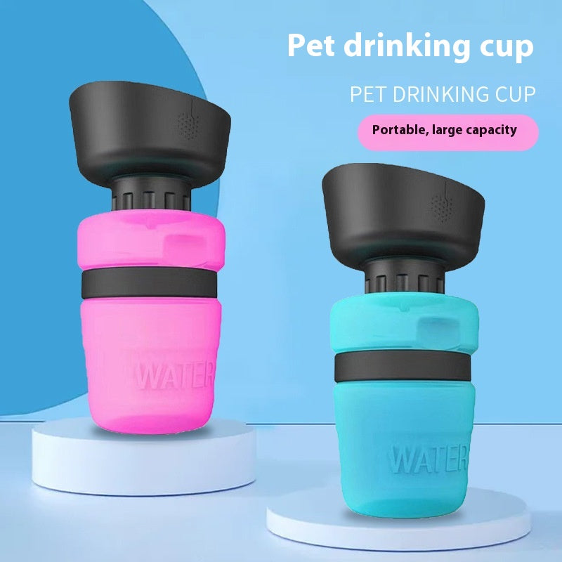 Portable Dog Water Bottle with Fold-Out Trough (550ml)